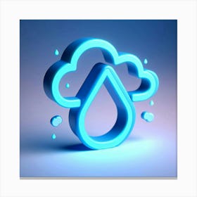 Cloud And Rain Symbol Canvas Print