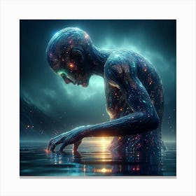 Man In The Water Canvas Print