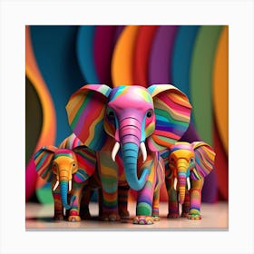 Maraclemente 3d Elephants Vibrant Colors 43 Chibi Style No Nega C053e8c5 4a9b 4bc9 909a 397c66426241 Canvas Print