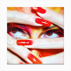 Red Nail Art Canvas Print