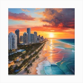 Sunset Over Miami Beach Canvas Print