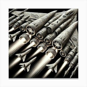 Stormfire Interceptor Missile Pods Iron Commonwealth Canvas Print