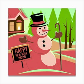 An Illustration Of A Snowman With A Top Gc2ynbdrqsifiyvviet1oq 1hdecdejqoi63t Ymhykja Canvas Print