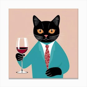 Cat In A Suit 1 Canvas Print