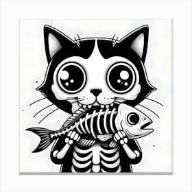 Day Of The Dead Cat 2 Canvas Print