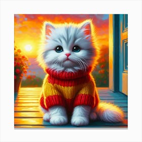 Kitty In Sweater Canvas Print