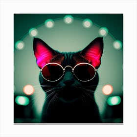 Cat With Sunglasses Canvas Print