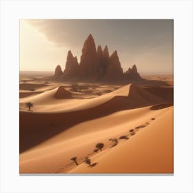 Sahara Countryside Peaceful Landscape Perfect Composition Beautiful Detailed Intricate Insanely De (11) Canvas Print