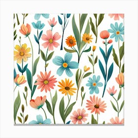 Floral Seamless Pattern 1 Canvas Print