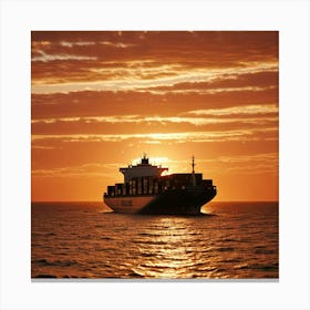 Sunset At Sea Canvas Print