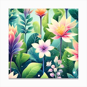 Fantasy flowers Canvas Print