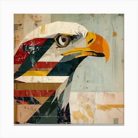 Abstract Paper Collage Style Eagle 1 Canvas Print