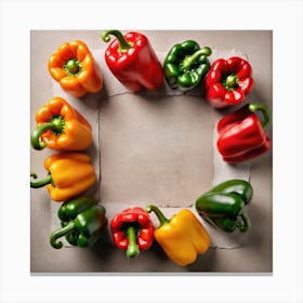 Peppers In A Circle 5 Canvas Print