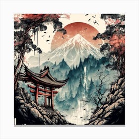 Asian Landscape Wall Art Print Canvas Print