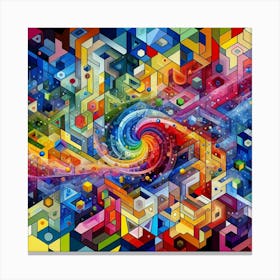 Abstract Colorful Fractal Painting Canvas Print