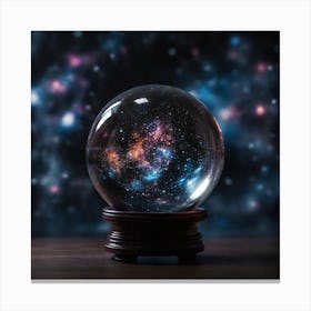 Crystal Ball With Galaxy Canvas Print