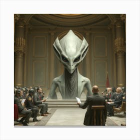 Aliens In Court Canvas Print