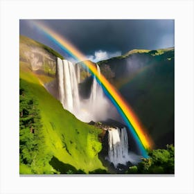 Rainbow Over Waterfall Canvas Print