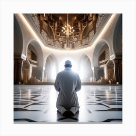 Muslim Man Praying In Mosque 2 Canvas Print