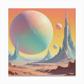 Alien Landscape vintage retro sci-fi art Canvas Print