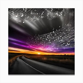 Music Notes In The Sky 21 Canvas Print