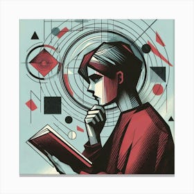 Man Reading A Book Canvas Print