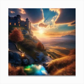 Castle At Sunset 3 Canvas Print