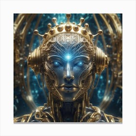 Artificial Intelligence Brain In Close Up Epic Royal Background Big Royal Uncropped Crown Royal J (2) Canvas Print