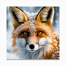 Fox In The Snow 18 Canvas Print