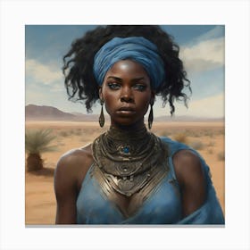 Woman In The Desert Canvas Print