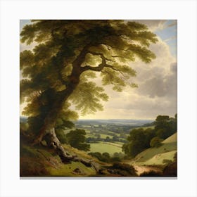 Tree In A Valley Canvas Print