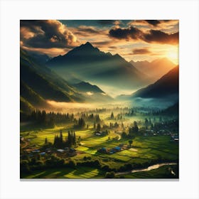 Sunrise In The Valley Canvas Print