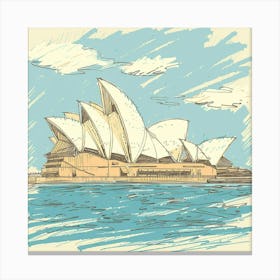 A Sydney Opera House In Sydney Hand Drawn Sketch 1720432938 3 Canvas Print