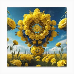 Yellow Flowers In A Field 26 Canvas Print