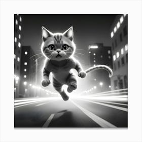 Cat In The City 2 Canvas Print