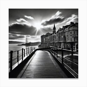 Black And White Pier Canvas Print