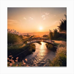 Bridge Over A Stream Canvas Print