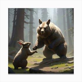 Bear And Bunny Canvas Print