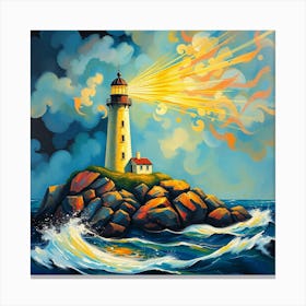 Lighthouse In The Sky Canvas Print