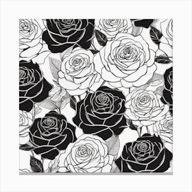 Black And White Roses 9 Canvas Print