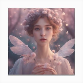 Dreamy Portrait Of A Cute Sweetflies In Magical Scenery, Pastel Aesthetic, Surreal Art, Hd, Fantasy, Canvas Print