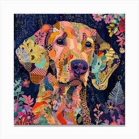 Patchwork Quilted Dog 2 Canvas Print