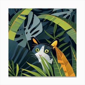 Cat In The Jungle 19 Canvas Print