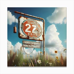 A Old Vintage Gas Station Sign Canvas Print