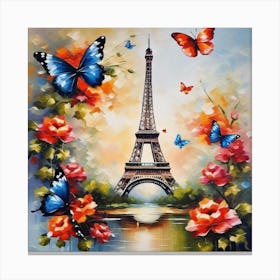 Paris With Butterflies 94 Canvas Print