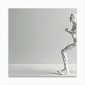 Runner Running On White Background Canvas Print