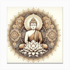 Buddha In Lotus 2 Canvas Print