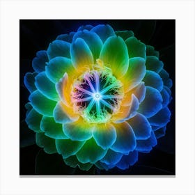 Floral Luminescence Ultraviolet Elegance Canvas Print