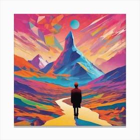 Man Walking In The Mountains Canvas Print