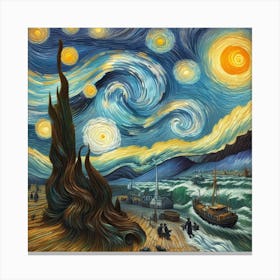 Van Gogh style, Chocolate Typhoon 1 Canvas Print